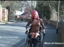 Hot wheelchair girl can do the splits naked and walk your dog at the same time